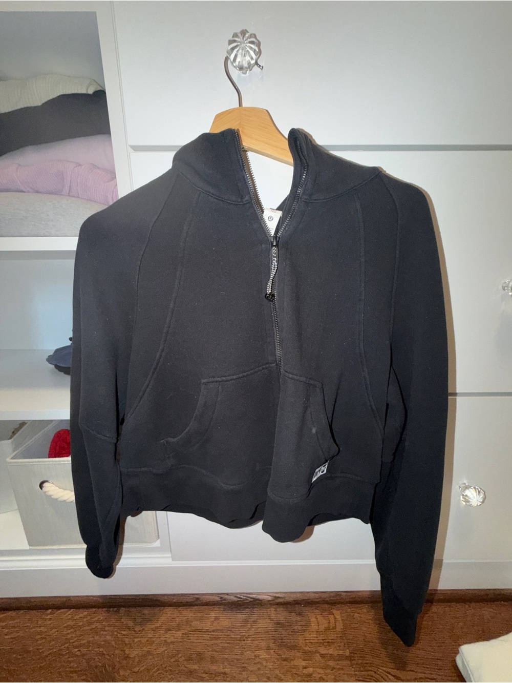 Lululemon Scuba Black Half-Zip Hooded Sweatshirt